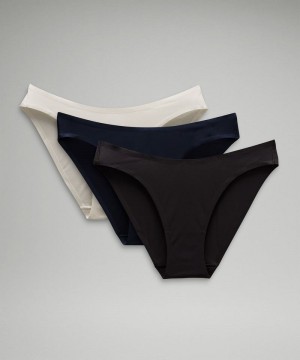 εσωρουχα Lululemon Wundermost Ultra-Soft Nulu Mid-Rise Bikini γυναικεια μαυρα Μπεζ σκουρο μπλε | Greece-3675481