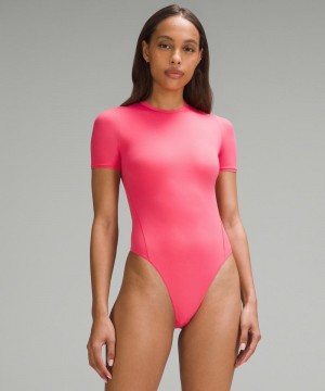 Κορμακια Lululemon Wundermost Ultra-Soft Nulu Short-Sleeve Crew Thong γυναικεια ροζ | Greece-5360719