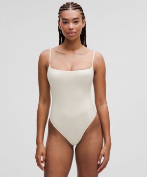 Κορμακια Lululemon Wundermost Ultra-Soft Nulu Square-Neck Spaghetti-Strap γυναικεια Μπεζ | Greece-1869472