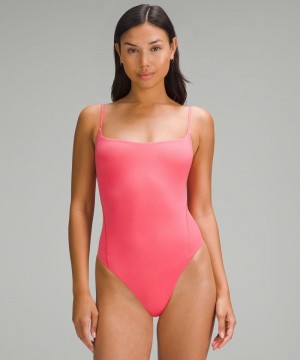 Κορμακια Lululemon Wundermost Ultra-Soft Nulu Square-Neck Spaghetti-Strap γυναικεια ροζ | Greece-3876529