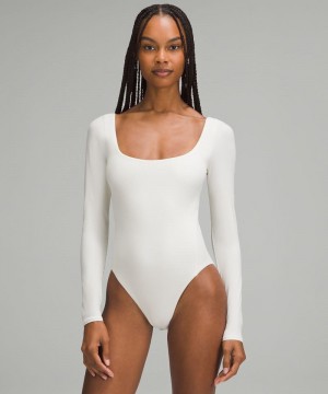 Κορμακια Lululemon Wundermost Ultra-Soft Nulu Square-Neck Long-Sleeve Bikini γυναικεια Μπεζ | Greece-2169340