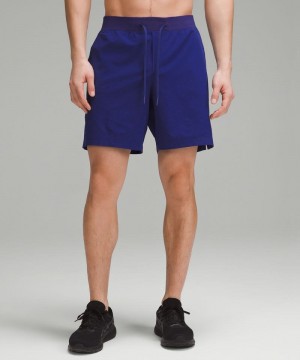 Σορτσ Lululemon Zeroed In Linerless 7" ανδρικα μπλε | Greece-0453127