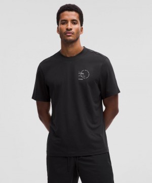 μπλουζακια Lululemon Zeroed In Short-Sleeve Graphic ανδρικα μαυρα | Greece-6829745