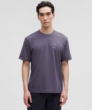 μπλουζακια Lululemon Zeroed In Short-Sleeve Graphic ανδρικα βαθυ γκρι | Greece-2815906