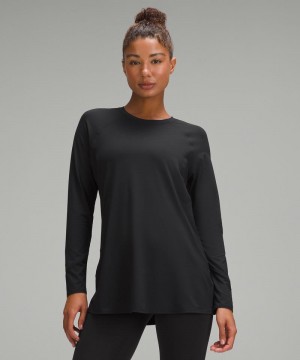 μακρυμανικα μπλουζακια Lululemon Abrasion-Resistant High-Coverage γυναικεια μαυρα | Greece-6154280