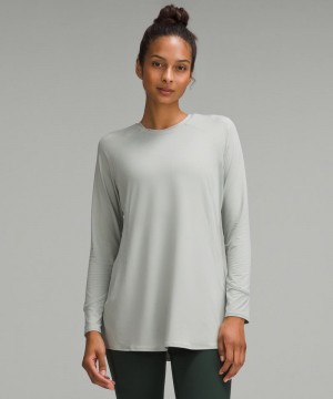 μακρυμανικα μπλουζακια Lululemon Abrasion-Resistant High-Coverage γυναικεια γκρι | Greece-6725014