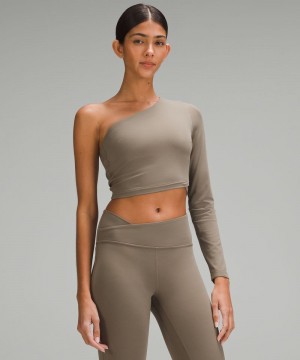 μακρυμανικα μπλουζακια Lululemon Align™ Asymmetrical γυναικεια καφε | Greece-5320491