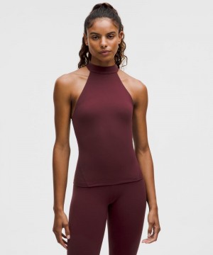 αμανικα μπλουζακια Lululemon Align™ High-Neck Halter γυναικεια σκούρο κοκκινα | Greece-2730459