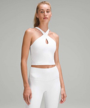 αμανικα μπλουζακια Lululemon Align™ Keyhole Halter γυναικεια ασπρα | Greece-9278135