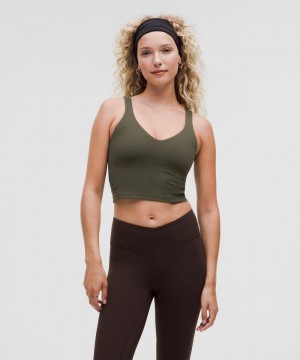 αμανικα μπλουζακια Lululemon Align™ Light Support, A/B Cup γυναικεια σκούρο Ελιά | Greece-2391856