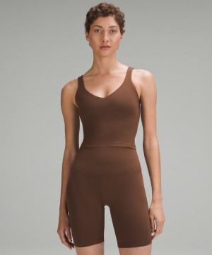 αμανικα μπλουζακια Lululemon Align™ Light Support, A/B Cup γυναικεια καφε | Greece-7826095