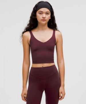 αμανικα μπλουζακια Lululemon Align™ Light Support, A/B Cup γυναικεια σκούρο κοκκινα | Greece-8057319