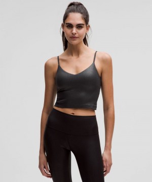 αμανικα μπλουζακια Lululemon Align™ Ribbed Cami Shine γυναικεια μαυρα | Greece-9728016
