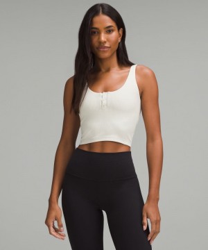 αμανικα μπλουζακια Lululemon Align™ Ribbed Henley γυναικεια Μπεζ | Greece-3264190