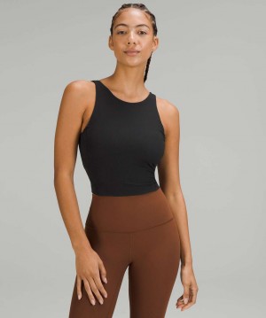 αμανικα μπλουζακια Lululemon Align™ Ribbed High-Neck γυναικεια μαυρα | Greece-5140296