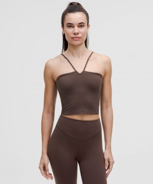 αμανικα μπλουζακια Lululemon Align™ Strappy Deep-V Light Support, A/B Cup γυναικεια σοκολάτα | Greece-3561874