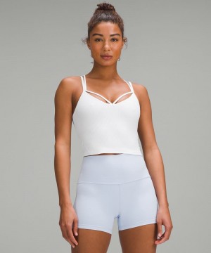 αμανικα μπλουζακια Lululemon Align™ Strappy Ribbed γυναικεια ασπρα | Greece-3092817