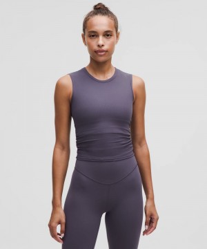 αμανικα μπλουζακια Lululemon All It Takes Back-Twist Ribbed γυναικεια βαθυ γκρι | Greece-1536204