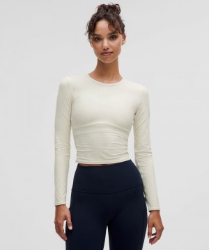 μακρυμανικα μπλουζακια Lululemon All It Takes Back-Twist Ribbed γυναικεια Μπεζ | Greece-3985712