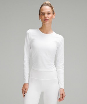 μακρυμανικα μπλουζακια Lululemon All It Takes Ribbed Nulu γυναικεια ασπρα | Greece-2754631