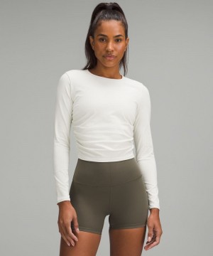 μακρυμανικα μπλουζακια Lululemon All It Takes Ribbed Nulu γυναικεια Μπεζ | Greece-8760395