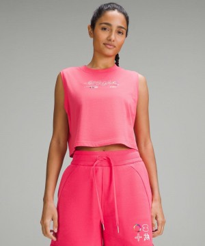 αμανικα μπλουζακια Lululemon All Yours Cropped γυναικεια ροζ | Greece-6273945