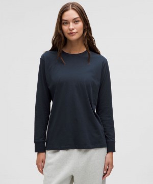 μακρυμανικα μπλουζακια Lululemon All Yours γυναικεια σκουρο μπλε | Greece-2709856