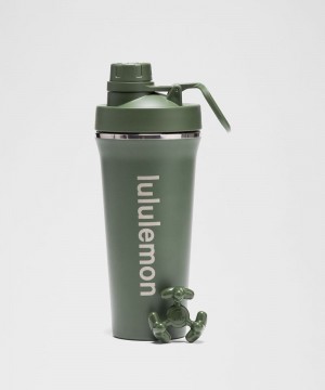 Μπουκάλια νερού Lululemon Back to Life Shaker Bottle 24oz ανδρικα σκούρο πρασινο | Greece-6178590