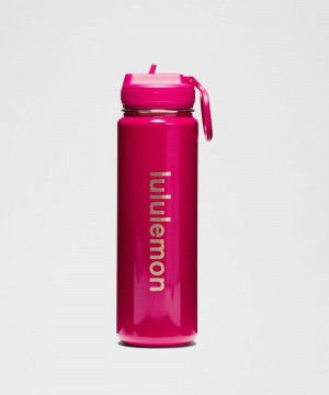 Μπουκάλια νερού Lululemon Back to Life Sport Bottle 24oz Straw Lid Shine γυναικεια ροζ | Greece-8326914