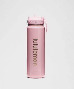 Μπουκάλια νερού Lululemon Back to Life Sport Bottle 24oz Straw Lid Shine γυναικεια ροζ | Greece-8769320