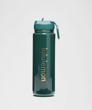 Μπουκάλια νερού Lululemon Back to Life Sport Bottle 24oz Straw Lid Shine ανδρικα τυρκουάζ | Greece-5089721
