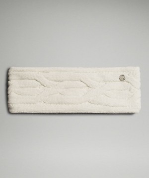 Αξεσουαρ Μαλλιων Lululemon Cable-Knit Fleece-Lined Ear Warmer γυναικεια Μπεζ | Greece-3826740