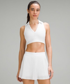Αθλητικο Σουτιεν Lululemon Collared Tennis Longline Medium Support, B/C Cup γυναικεια ασπρα | Greece-6512493
