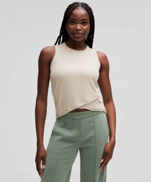 αμανικα μπλουζακια Lululemon Do the Twist Cropped γυναικεια ασπρα | Greece-2781435