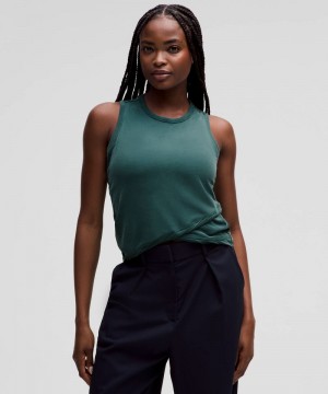 αμανικα μπλουζακια Lululemon Do the Twist Cropped γυναικεια πρασινο | Greece-9356817