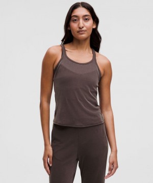 αμανικα μπλουζακια Lululemon Drapey Softstreme γυναικεια σοκολάτα | Greece-7986532