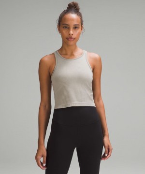 αμανικα μπλουζακια Lululemon Ebb to Street Cropped Racerback γυναικεια γκρι | Greece-4509217