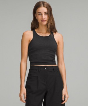 αμανικα μπλουζακια Lululemon Ebb to Street Cropped Racerback γυναικεια μαυρα | Greece-5106982