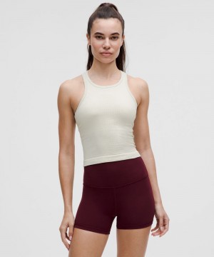αμανικα μπλουζακια Lululemon Ebb to Street Cropped Racerback γυναικεια Μπεζ | Greece-6985243