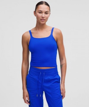 αμανικα μπλουζακια Lululemon Ebb to Street Scoop-Neck Cropped γυναικεια μπλε μπλε | Greece-0268157