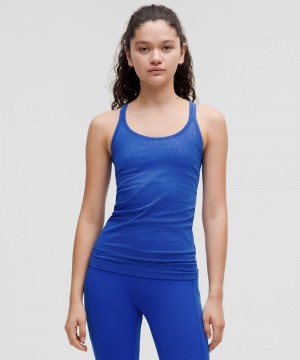 αμανικα μπλουζακια Lululemon Ebb to Street γυναικεια μπλε | Greece-1023956