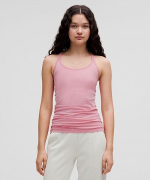 αμανικα μπλουζακια Lululemon Ebb to Street γυναικεια ροζ | Greece-9384216