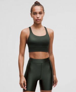 Αθλητικο Σουτιεν Lululemon Energy Longline Satin Shine Medium Support, B–D Cups Satin Shine γυναικεια βαθυ πρασινο | Greece-2587906