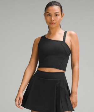 αμανικα μπλουζακια Lululemon Everlux Asymmetrical Tennis γυναικεια μαυρα | Greece-5749038