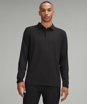 μπλουζακια πολο Lululemon Evolution Long-Sleeve ανδρικα μαυρα | Greece-2174568
