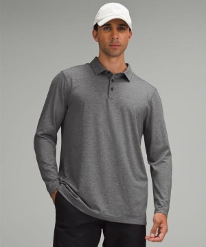 μπλουζακια πολο Lululemon Evolution Long-Sleeve ανδρικα μαυρα | Greece-3274185
