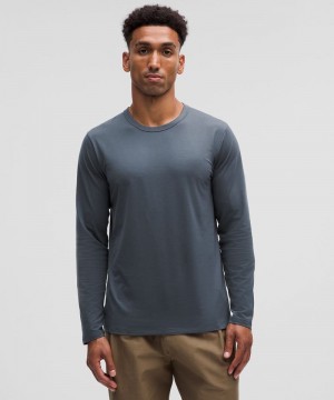 μακρυμανικα μπλουζακια Lululemon Fundamental ανδρικα μπλε | Greece-3891246