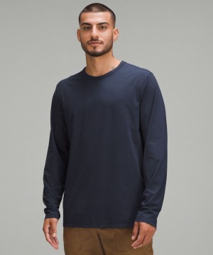 μακρυμανικα μπλουζακια Lululemon Fundamental ανδρικα σκουρο μπλε | Greece-6358047