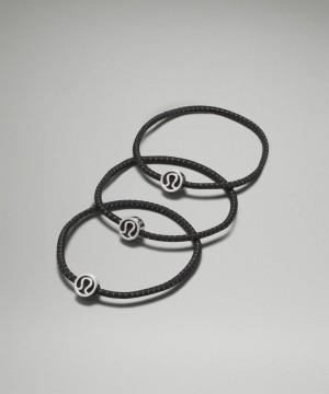 Αξεσουαρ Μαλλιων Lululemon Glow On Hair Ties γυναικεια μαυρα | Greece-8175064