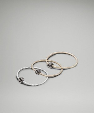 Αξεσουαρ Μαλλιων Lululemon Glow On Hair Ties γυναικεια Μπεζ ασπρα | Greece-3980674